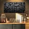 Designart - Black 3D Geometric Background - Abstract Canvas Art Print